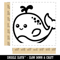 Peeking Whale Square Rubber Stamp for Stamping Crafting