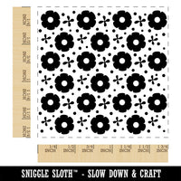 Spring Flower Pattern Square Rubber Stamp for Stamping Crafting