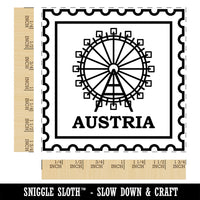 Austria Travel Vienna Giant Ferris Wheel Square Rubber Stamp for Stamping Crafting