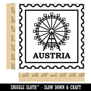 Austria Travel Vienna Giant Ferris Wheel Square Rubber Stamp for Stamping Crafting