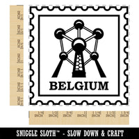 Belgium Travel The Atomium Brussels Square Rubber Stamp for Stamping Crafting