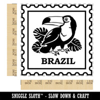 Brazil Travel Toucan Tropical Monstera Leaves Square Rubber Stamp for Stamping Crafting