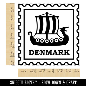 Denmark Travel Viking Ship Square Rubber Stamp for Stamping Crafting