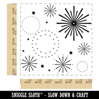 Fireworks Celebration Independence Day 4th of July Square Rubber Stamp for Stamping Crafting