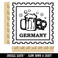 Germany Travel Beer Stein and Pretzel Square Rubber Stamp for Stamping Crafting