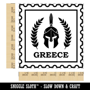 Greece Travel Ancient Greek Spartan Helmet Square Rubber Stamp for Stamping Crafting