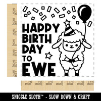 Happy Birthday to Ewe You Lamb Square Rubber Stamp for Stamping Crafting