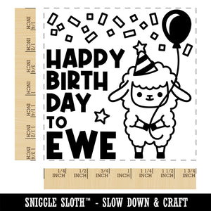 Happy Birthday to Ewe You Lamb Square Rubber Stamp for Stamping Crafting