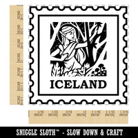 Iceland Travel Nordic Elf Mythology Square Rubber Stamp for Stamping Crafting