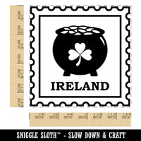 Ireland Travel Pot of Gold Shamrock Leprechaun Square Rubber Stamp for Stamping Crafting