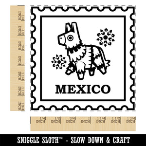 Mexico Travel Donkey Pinata Square Rubber Stamp for Stamping Crafting