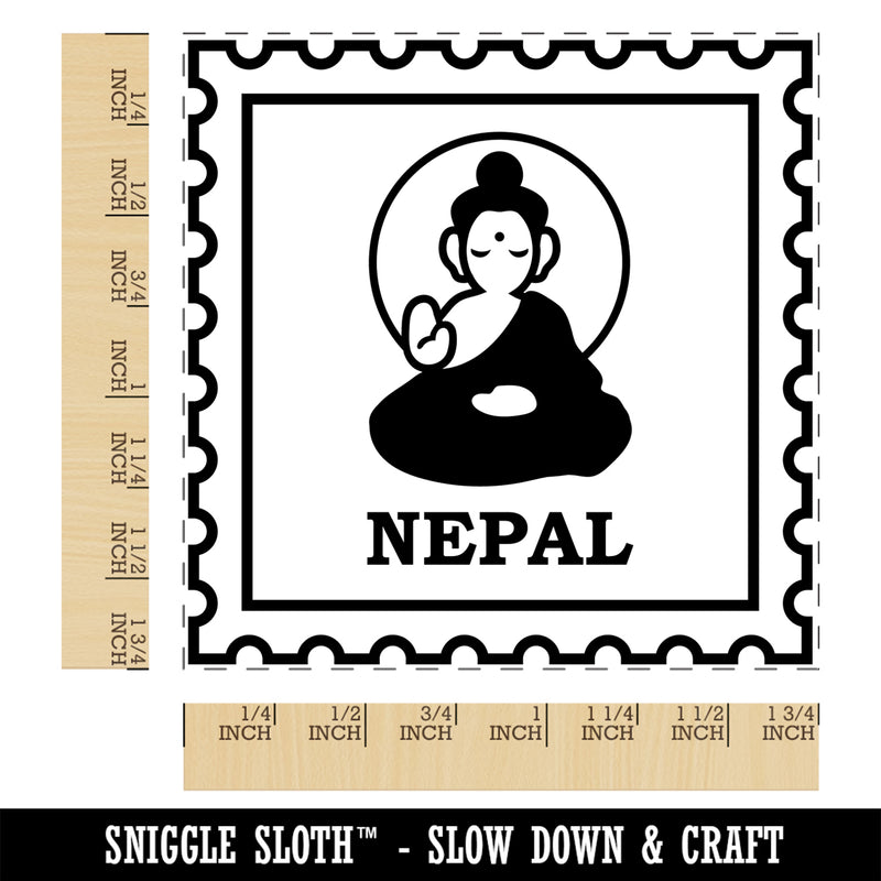 Nepal Travel Buddha Siddhartha Gautama Buddhism Square Rubber Stamp for Stamping Crafting