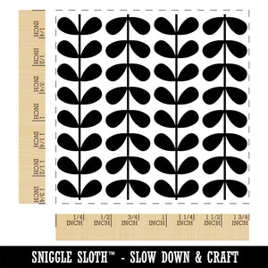 Scandinavian Leaf Stems Square Rubber Stamp for Stamping Crafting