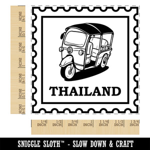 Thailand Travel Tuk-Tuk Vehicle Square Rubber Stamp for Stamping Crafting