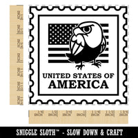 United States of America Travel Bald Eagle US Flag Square Rubber Stamp for Stamping Crafting