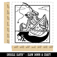 Fisherman and Mermaid Siren Square Rubber Stamp for Stamping Crafting