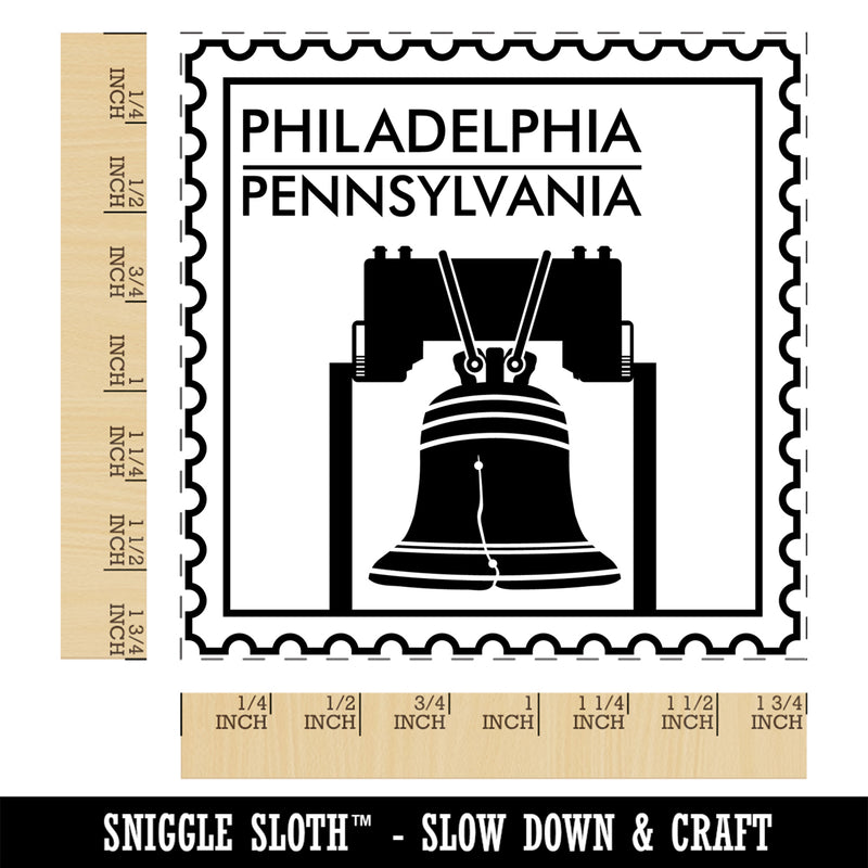 Liberty Bell Philadelphia Pennsylvania Travel Square Rubber Stamp for Stamping Crafting