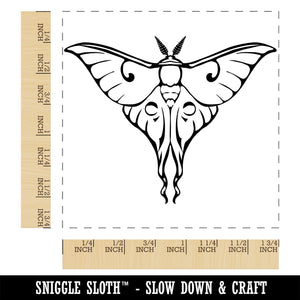 Lunar Moth Flying Insect of the Night Square Rubber Stamp for Stamping Crafting