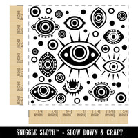 Nazar Evil Eye Hamsa Curse Protection Symbol Square Rubber Stamp for Stamping Crafting