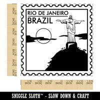 Rio de Janeiro Brazil Christ the Redeemer Travel Square Rubber Stamp for Stamping Crafting