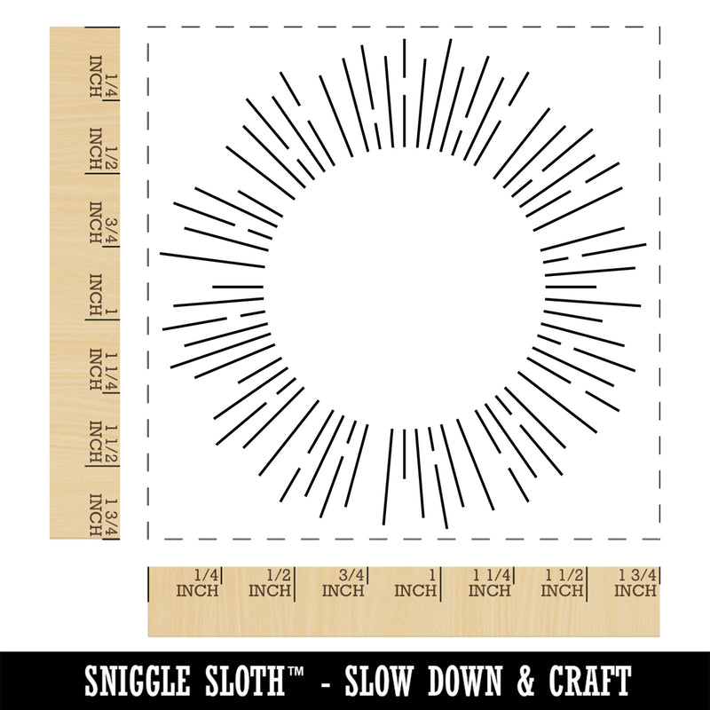 Starburst Decorative Star Sun Shine Flare Square Rubber Stamp for Stamping Crafting