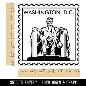 Washington DC Lincoln Memorial Travel Square Rubber Stamp for Stamping Crafting