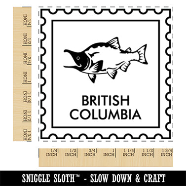 British Columbia Canada Destination Travel Square Rubber Stamp for Stamping Crafting