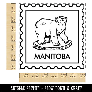 Manitoba Canada Destination Travel Square Rubber Stamp for Stamping Crafting