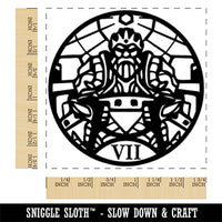 The Chariot Tarot Major Arcana Square Rubber Stamp for Stamping Crafting