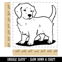 Adorable Golden Retriever Puppy Dog Square Rubber Stamp for Stamping Crafting