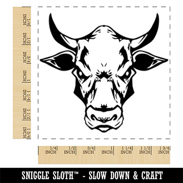 Angry Cow Bull Head Square Rubber Stamp for Stamping Crafting