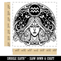 Aquarius Astrological Zodiac Sign Horoscope Square Rubber Stamp for Stamping Crafting