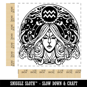 Aquarius Astrological Zodiac Sign Horoscope Square Rubber Stamp for Stamping Crafting