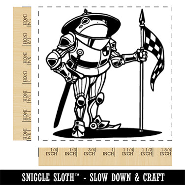 Armored Frog Knight Fantasy Square Rubber Stamp for Stamping Crafting