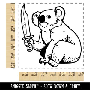 Australian Koala with Big Knife Square Rubber Stamp for Stamping Crafting