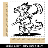 Cautious Kobold Dragon Creature Dungeon Square Rubber Stamp for Stamping Crafting