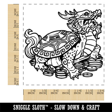 Chinese Dragon Turtle Square Rubber Stamp for Stamping Crafting