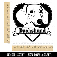Dachshund Dog Heart Square Rubber Stamp for Stamping Crafting