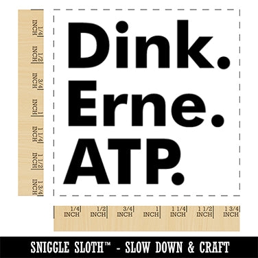 Dink Erne ATP Pickleball Sport Square Rubber Stamp for Stamping Crafting