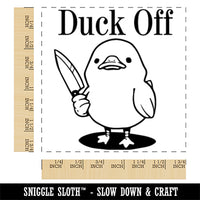 Duck Off Duckling with Knife Square Rubber Stamp for Stamping Crafting