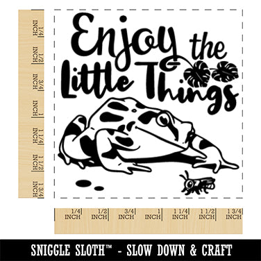 Enjoy The Little Things Frog Square Rubber Stamp for Stamping Crafting