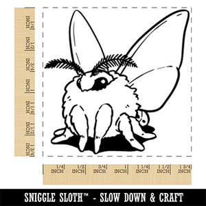 Fluffy Poodle Moth Square Rubber Stamp for Stamping Crafting