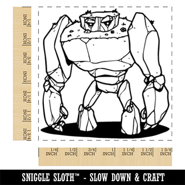 Giant Stone Golem Rocks Square Rubber Stamp for Stamping Crafting