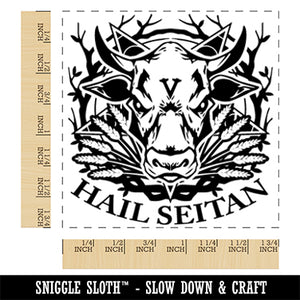 Hail Seitan Vegan Cow Pentagram Square Rubber Stamp for Stamping Crafting