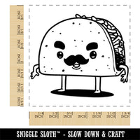 Kawaii Cute Mustache Taco Square Rubber Stamp for Stamping Crafting