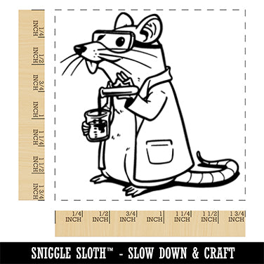 Lab Rat Science Rodent Square Rubber Stamp for Stamping Crafting