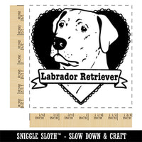 Labrador Retriever Dog Heart Square Rubber Stamp for Stamping Crafting