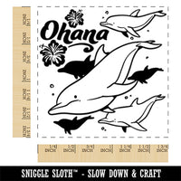 Ohana Bottlenose Dolphin Pod Family Square Rubber Stamp for Stamping Crafting