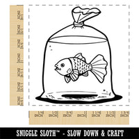 Pet Store Goldfish in a Bag Square Rubber Stamp for Stamping Crafting