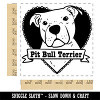 Pit Bull Terrier Dog Heart Square Rubber Stamp for Stamping Crafting